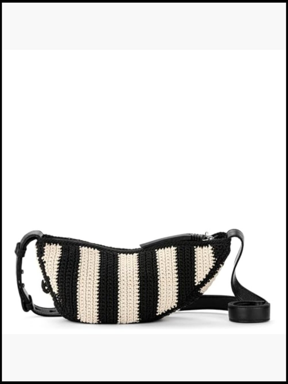 Crochet Sling Bag Adjustable Crossbody Strap Handcrafted Everyday Travel - Picture 6 of 7